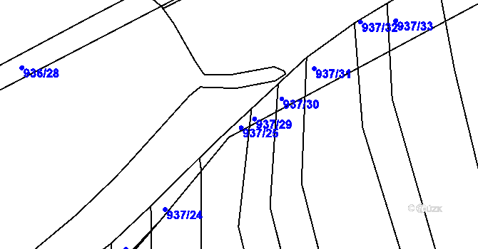 Parcela st. 937/28 v KÚ Medlov u Zborovic, Katastrální mapa