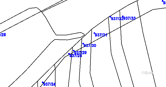 Parcela st. 937/30 v KÚ Medlov u Zborovic, Katastrální mapa