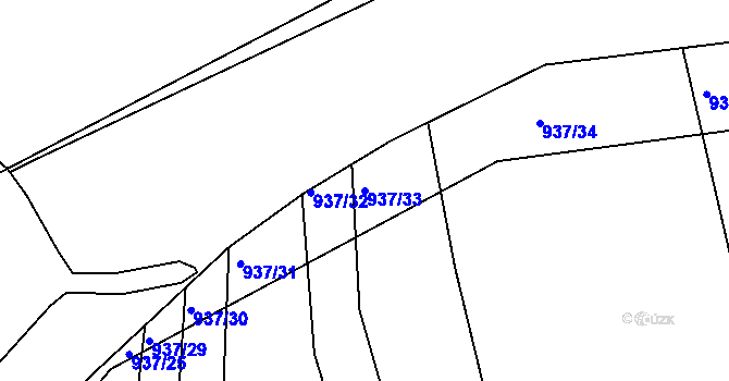 Parcela st. 937/33 v KÚ Medlov u Zborovic, Katastrální mapa