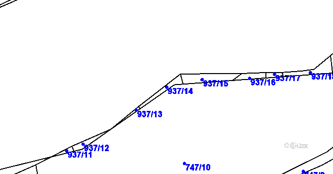 Parcela st. 937/14 v KÚ Medlov u Zborovic, Katastrální mapa