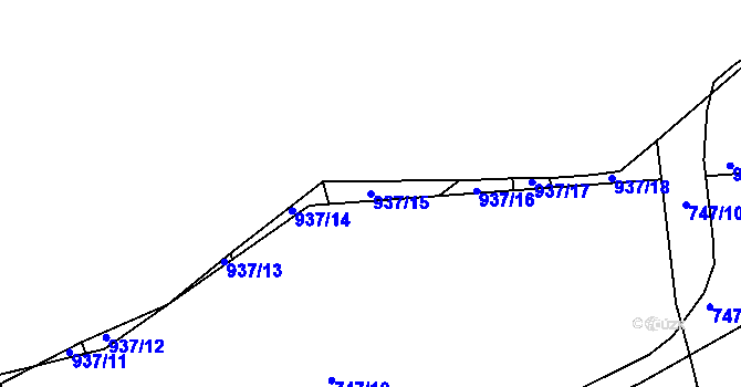 Parcela st. 937/15 v KÚ Medlov u Zborovic, Katastrální mapa