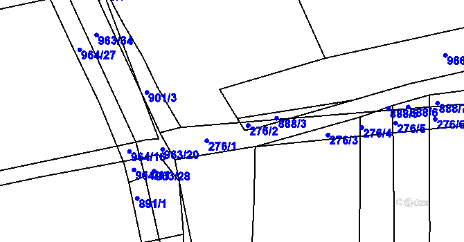 Parcela st. 888/1 v KÚ Medlov u Zborovic, Katastrální mapa