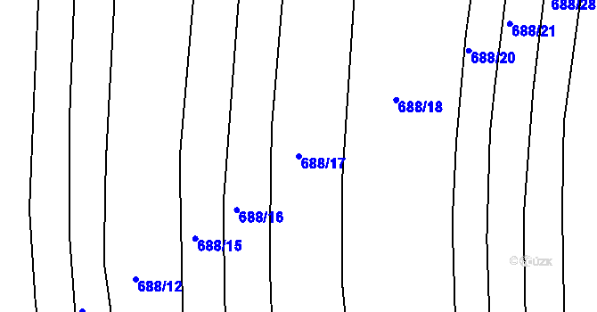 Parcela st. 688/17 v KÚ Medlov u Zborovic, Katastrální mapa