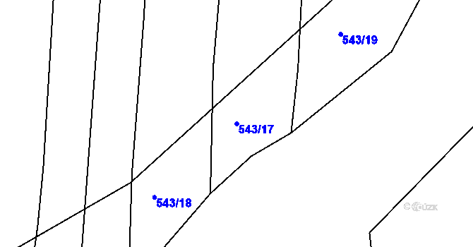 Parcela st. 543/17 v KÚ Medlov u Zborovic, Katastrální mapa