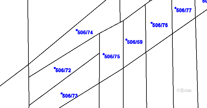 Parcela st. 506/75 v KÚ Medlov u Zborovic, Katastrální mapa
