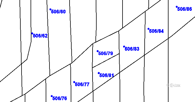 Parcela st. 506/79 v KÚ Medlov u Zborovic, Katastrální mapa