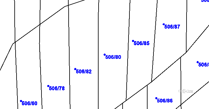 Parcela st. 506/80 v KÚ Medlov u Zborovic, Katastrální mapa