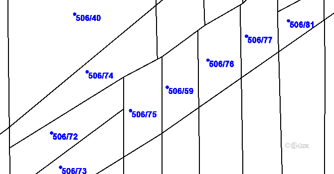 Parcela st. 506/59 v KÚ Medlov u Zborovic, Katastrální mapa