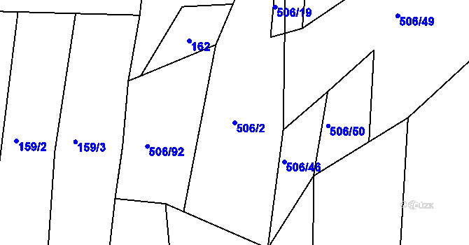 Parcela st. 506/2 v KÚ Medlov u Zborovic, Katastrální mapa