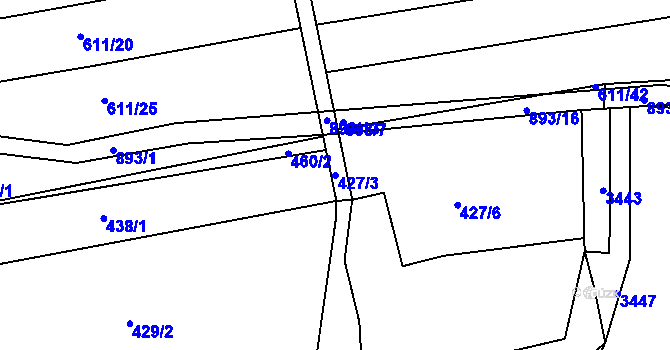 Parcela st. 427/3 v KÚ Medlov u Zborovic, Katastrální mapa