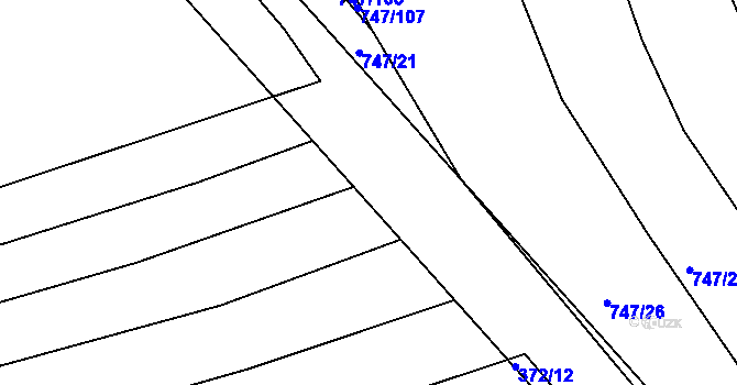 Parcela st. 372/9 v KÚ Medlov u Zborovic, Katastrální mapa