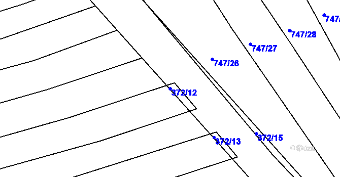 Parcela st. 372/12 v KÚ Medlov u Zborovic, Katastrální mapa