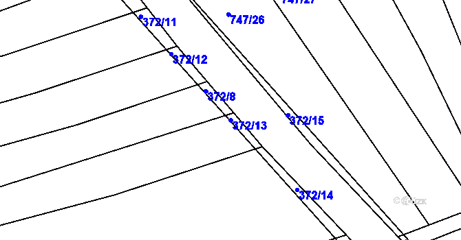Parcela st. 372/13 v KÚ Medlov u Zborovic, Katastrální mapa