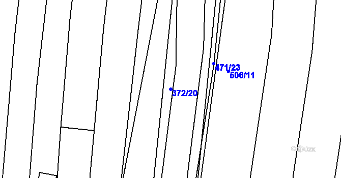 Parcela st. 372/20 v KÚ Medlov u Zborovic, Katastrální mapa
