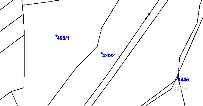 Parcela st. 420/2 v KÚ Medlov u Zborovic, Katastrální mapa