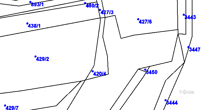 Parcela st. 420/5 v KÚ Medlov u Zborovic, Katastrální mapa
