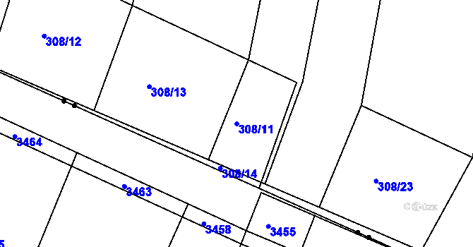 Parcela st. 308/11 v KÚ Medlov u Zborovic, Katastrální mapa