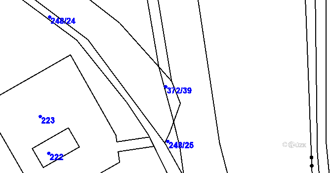 Parcela st. 372/39 v KÚ Medlov u Zborovic, Katastrální mapa