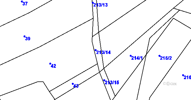 Parcela st. 213/14 v KÚ Medlov u Zborovic, Katastrální mapa
