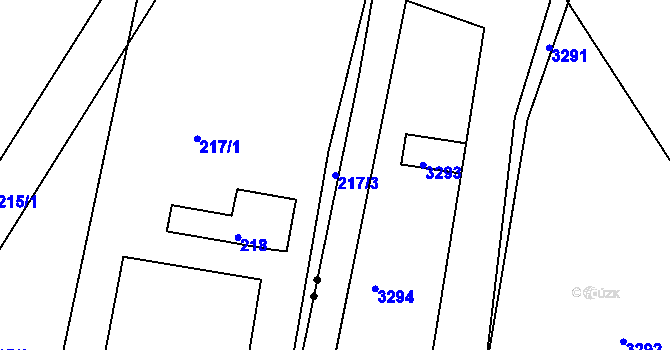 Parcela st. 217/3 v KÚ Medlov u Zborovic, Katastrální mapa