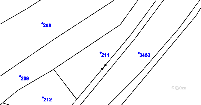 Parcela st. 211 v KÚ Medlov u Zborovic, Katastrální mapa