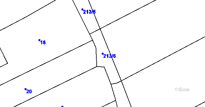 Parcela st. 213/6 v KÚ Medlov u Zborovic, Katastrální mapa