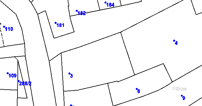 Parcela st. 1 v KÚ Medlov u Zborovic, Katastrální mapa