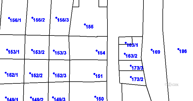 Parcela st. 154 v KÚ Medlov u Zborovic, Katastrální mapa