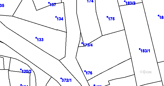 Parcela st. 173/4 v KÚ Medlov u Zborovic, Katastrální mapa