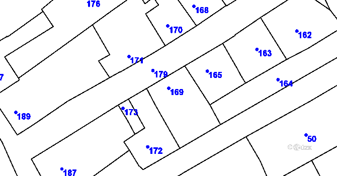 Parcela st. 169 v KÚ Zborovice, Katastrální mapa