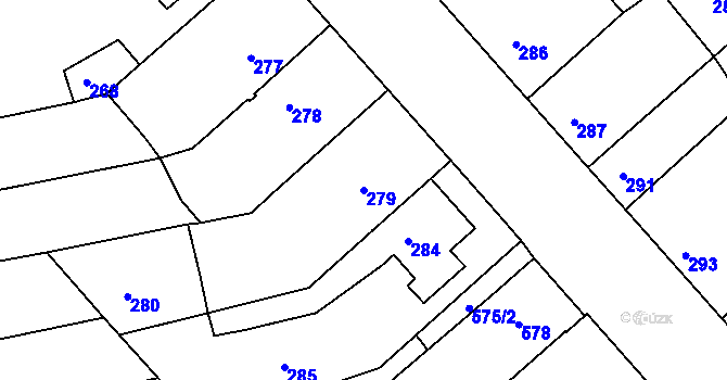 Parcela st. 279 v KÚ Zborovice, Katastrální mapa