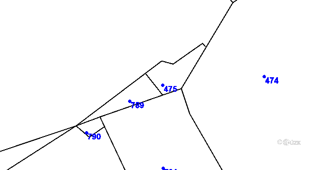 Parcela st. 475 v KÚ Zborovice, Katastrální mapa