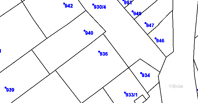 Parcela st. 936 v KÚ Zborovice, Katastrální mapa