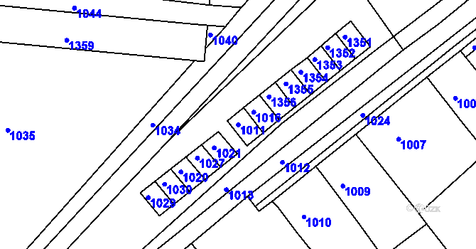 Parcela st. 1011 v KÚ Zborovice, Katastrální mapa