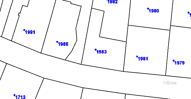 Parcela st. 1983 v KÚ Zborovice, Katastrální mapa