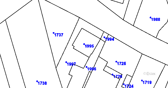 Parcela st. 1995 v KÚ Zborovice, Katastrální mapa