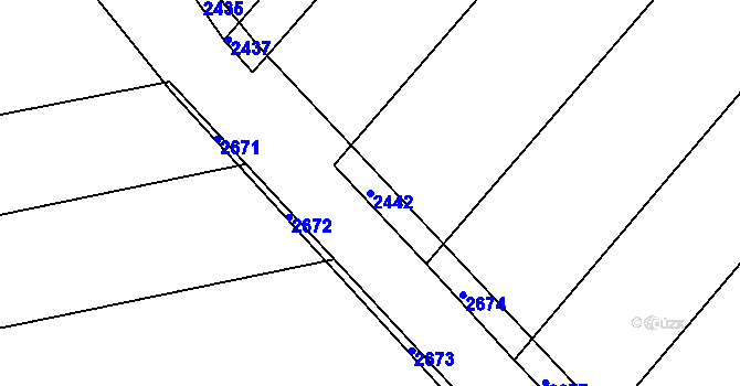 Parcela st. 2442 v KÚ Zborovice, Katastrální mapa