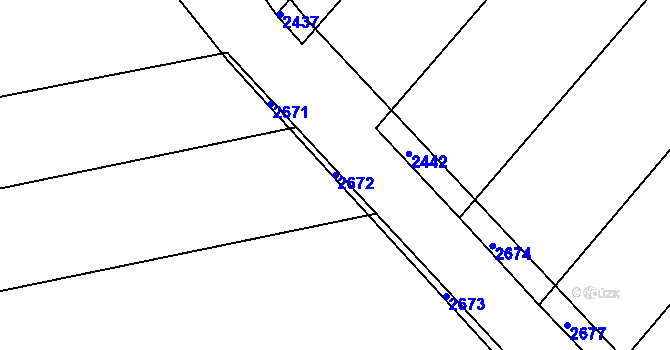 Parcela st. 2672 v KÚ Zborovice, Katastrální mapa