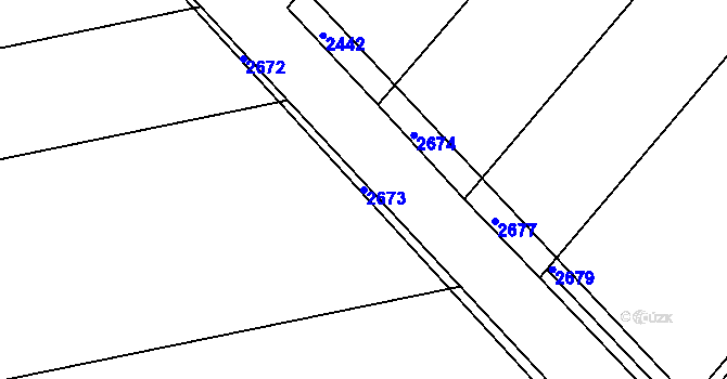 Parcela st. 2673 v KÚ Zborovice, Katastrální mapa
