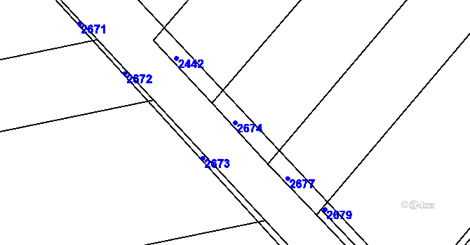 Parcela st. 2674 v KÚ Zborovice, Katastrální mapa