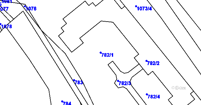 Parcela st. 782/1 v KÚ Zborovice, Katastrální mapa