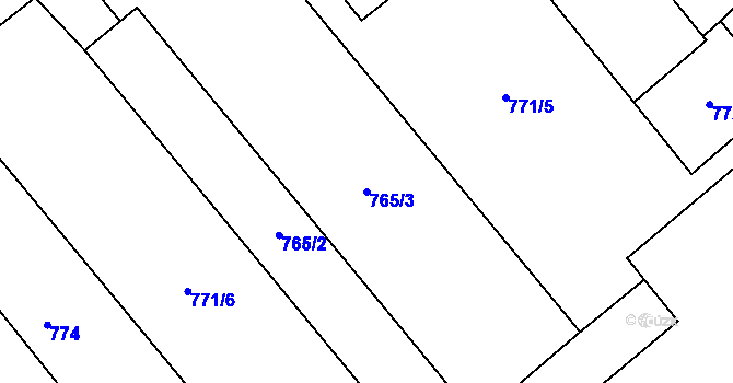 Parcela st. 765/3 v KÚ Zborovice, Katastrální mapa