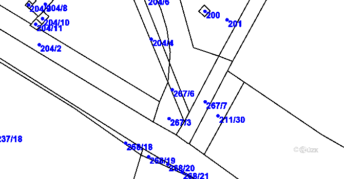Parcela st. 267/6 v KÚ Zbožíčko, Katastrální mapa