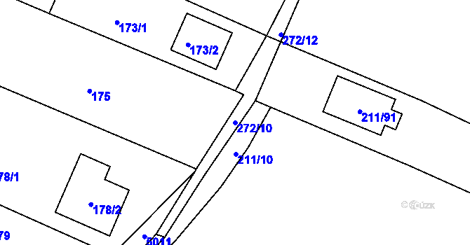 Parcela st. 272/10 v KÚ Zbožíčko, Katastrální mapa