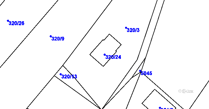 Parcela st. 320/24 v KÚ Zbožíčko, Katastrální mapa