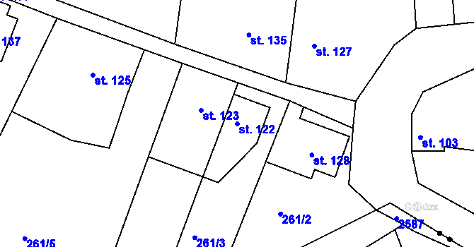 Parcela st. 122 v KÚ Štěpánov u Skutče, Katastrální mapa