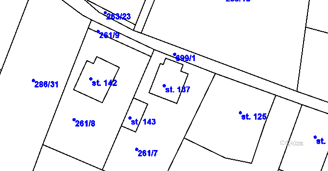 Parcela st. 137 v KÚ Štěpánov u Skutče, Katastrální mapa