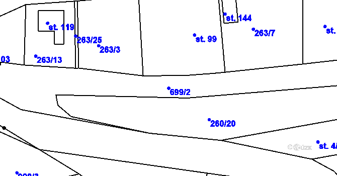 Parcela st. 699/2 v KÚ Štěpánov u Skutče, Katastrální mapa