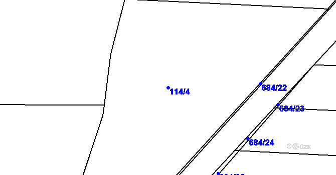 Parcela st. 114/4 v KÚ Štěpánov u Skutče, Katastrální mapa
