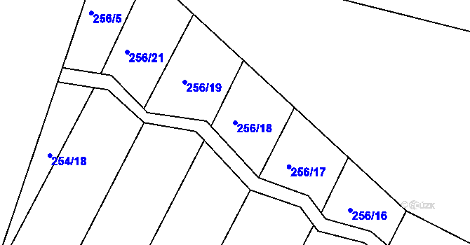 Parcela st. 256/18 v KÚ Štěpánov u Skutče, Katastrální mapa